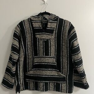 Striped Black and Cream Hoodie